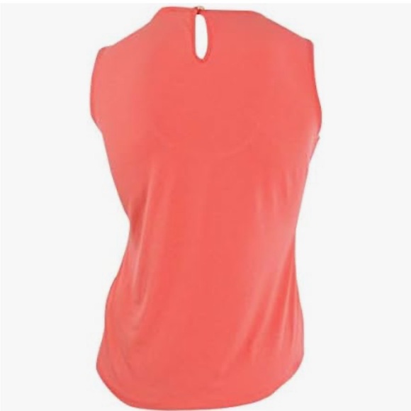 Coral Calvin Klein Sleeveless Blouse - Picture 2 of 7